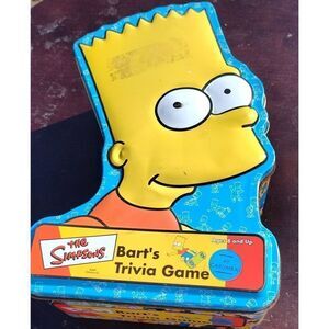 Simpsons Barts Trivia Game 2001 42972 20th Century Fox Tin Complete Game